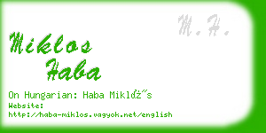 miklos haba business card